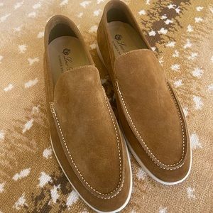 NEW Loro Piana Men's Summer Walk Suede Loafers (46)